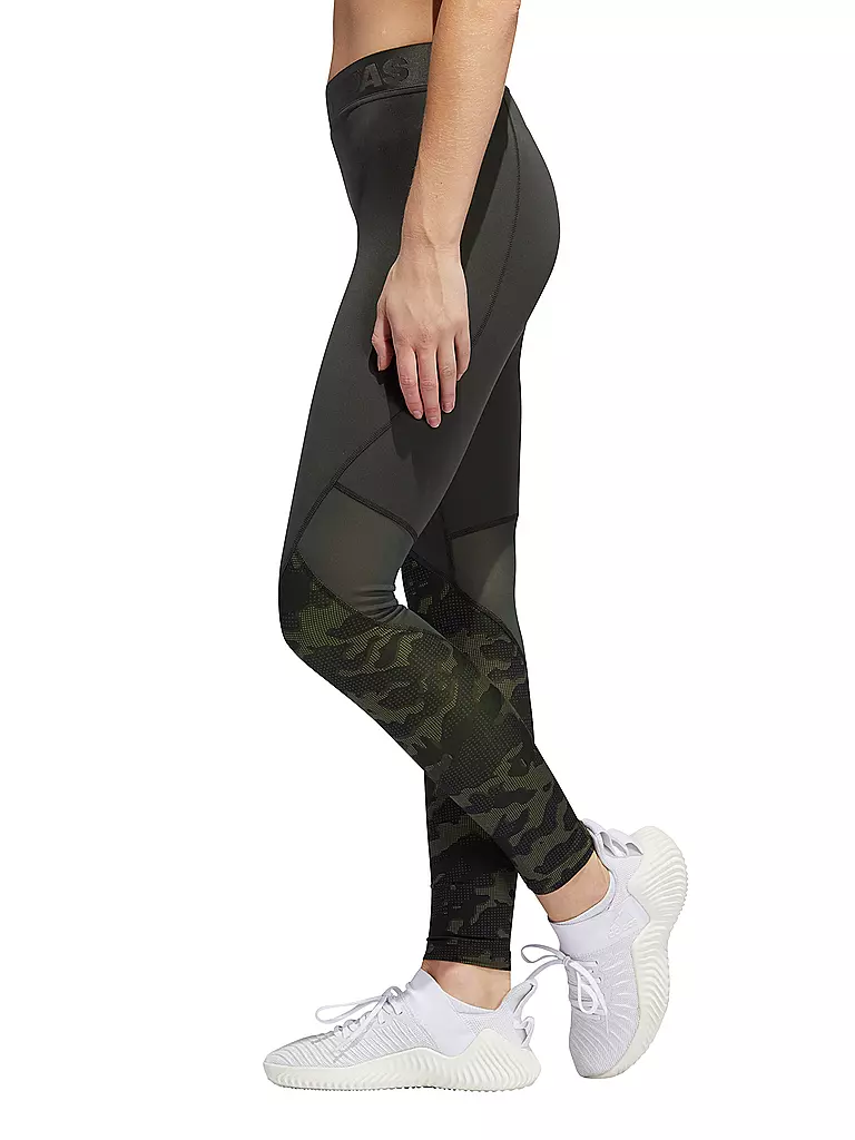 ADIDAS Damen Fitness Tight Alphaskin Camouflage olive